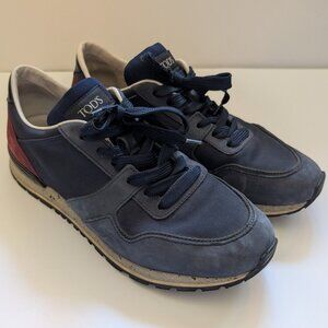 Tod's Navy and Red Sneakers